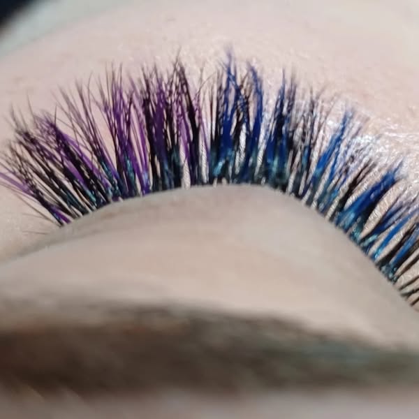Extensions de cils mixte couleur